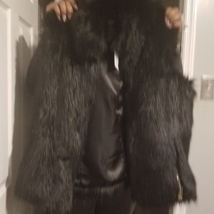 Black  Faux fur vest